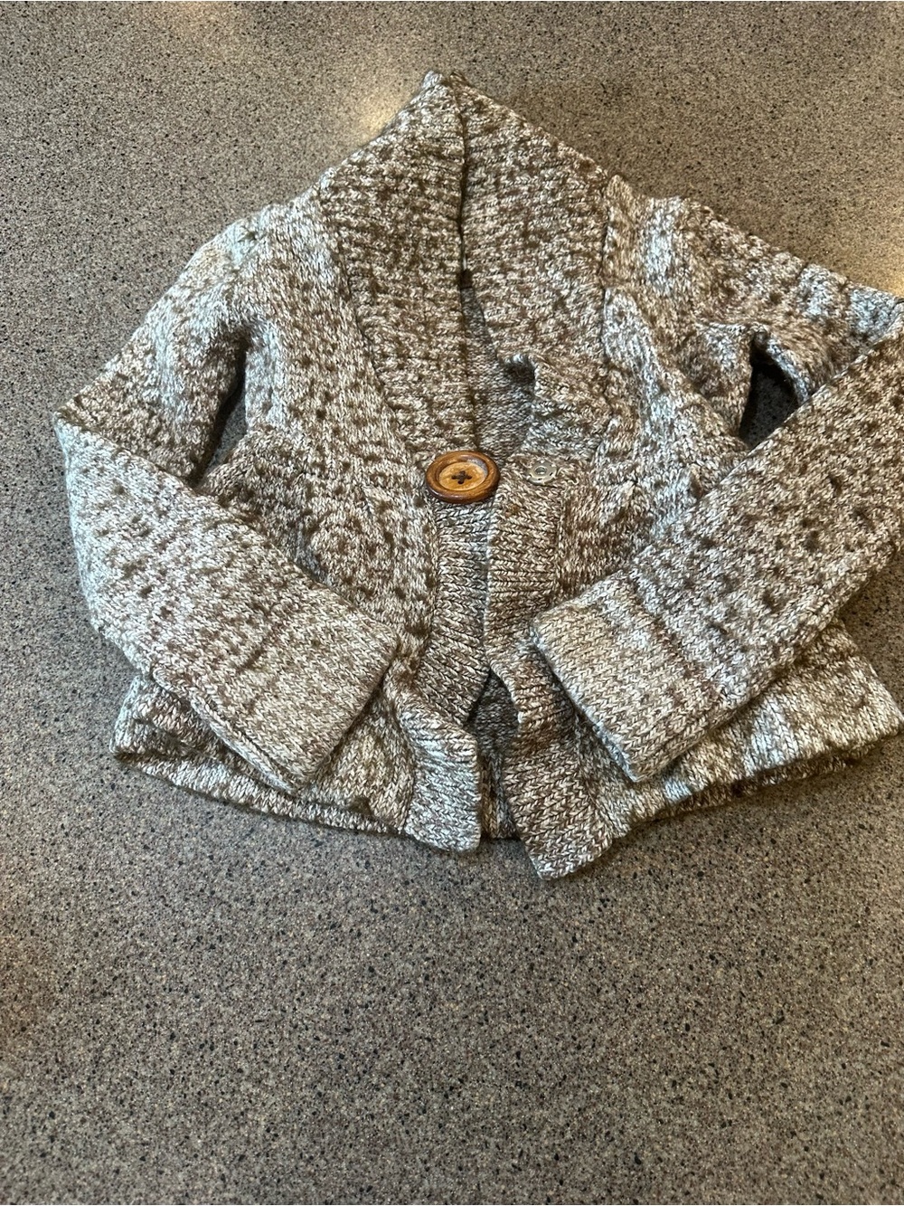 Cozy Marled Knit Shawl Collar Cardigan in Heathered Gray